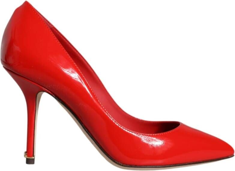 Dolce & Gabbana Rode Leren Hak Pumps Schoenen Red Dames