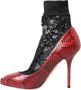 Dolce & Gabbana Rode Leren Kant Amandelvormige Pumps Multicolor Dames - Thumbnail 25