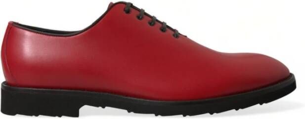 Dolce & Gabbana Rode leren Oxford-schoenen Elegante stijl Red Heren