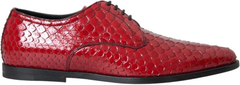 Dolce & Gabbana Rode Python Leren Derby Formele Schoenen Red Heren