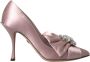 Dolce & Gabbana Roze Kristal Satijn Hoge Hakken Pumps Pink Dames - Thumbnail 1