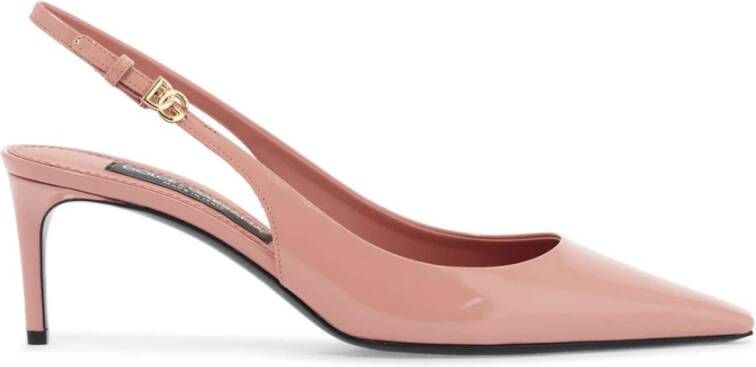 Dolce & Gabbana Roze Lakleren Stiletto Slingback Pink Dames