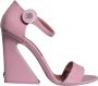 Dolce & Gabbana Roze Leren Enkelband Hakken Pink Dames - Thumbnail 1