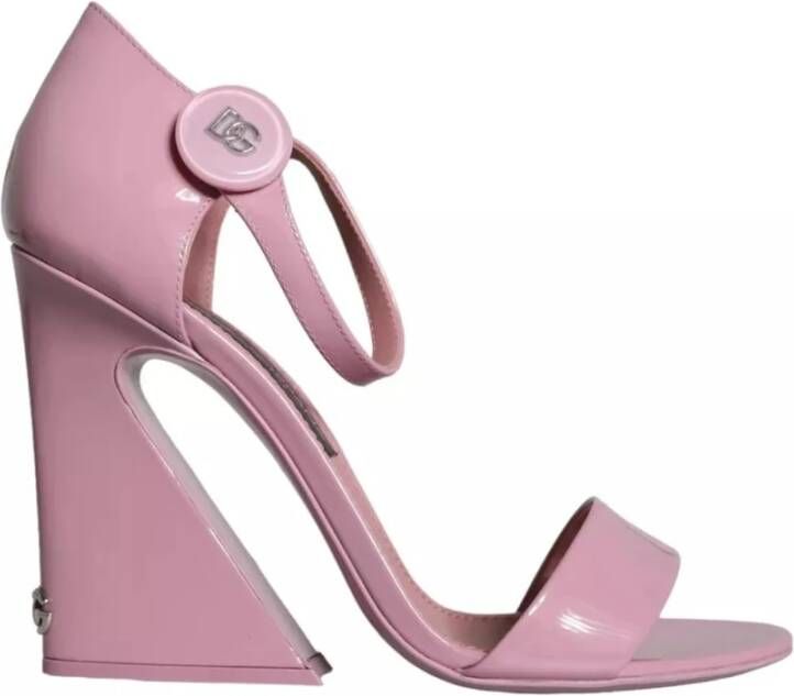 Dolce & Gabbana Roze leren enkelband sandalen Pink Dames