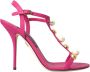 Dolce & Gabbana Roze Leren T-Strap Sandalen Pink Dames - Thumbnail 1