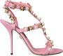 Dolce & Gabbana Roze Leren Versierde Hakken Sandalen Pink Dames - Thumbnail 7