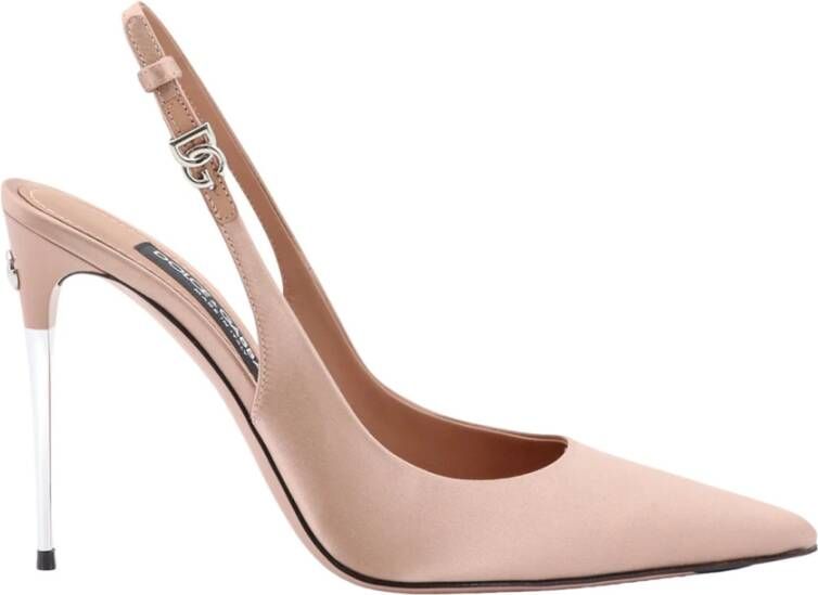 Dolce & Gabbana Roze Satijnen Pumps met Metalen Hak Pink Dames