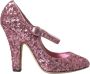 Dolce & Gabbana Roze Sequin Mary Jane Hoge Hakken Pink Dames - Thumbnail 8