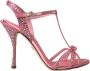 Dolce & Gabbana Roze Strass Enkelband Hakken Sandalen Pink Dames - Thumbnail 1