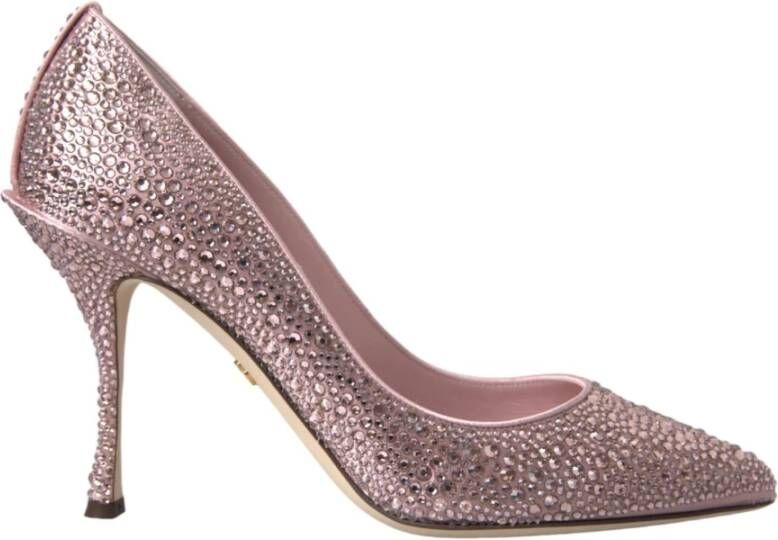 Dolce & Gabbana Roze Strass Kristal Hakken Pumps Pink Dames