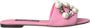 Dolce & Gabbana Roze versierde leren platte sandalen Pink Dames - Thumbnail 1