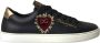 Dolce & Gabbana Sacred Heart Lace-Up Sneakers Zwart Goud Black Dames - Thumbnail 1