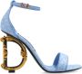 Dolce & Gabbana Sandalen met decoratieve logo-vormige hak Blue Dames - Thumbnail 1