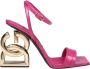 Dolce & Gabbana Roze Krokodillenprint Hoge Hak Sandalen Pink Dames - Thumbnail 1