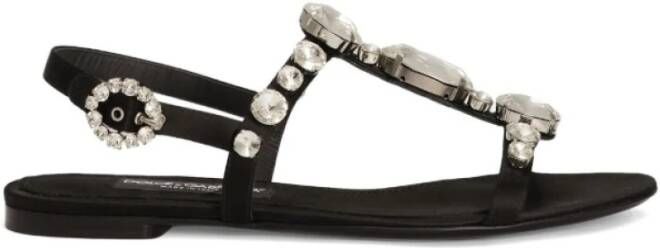 Dolce & Gabbana Sandalen met Kristallen Black Dames