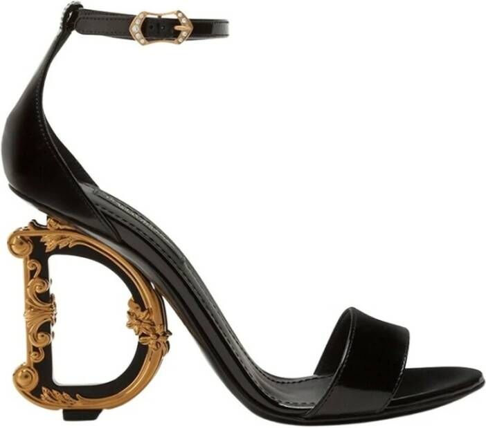 Dolce & Gabbana Sandals With Baroque DG Detail Zwart Dames