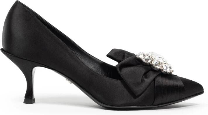 Dolce & Gabbana Satijnen Juweel Décolleté Schoenen Black Dames