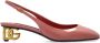 Dolce & Gabbana Gouden Logo Hak Leren Pumps Pink Dames - Thumbnail 1