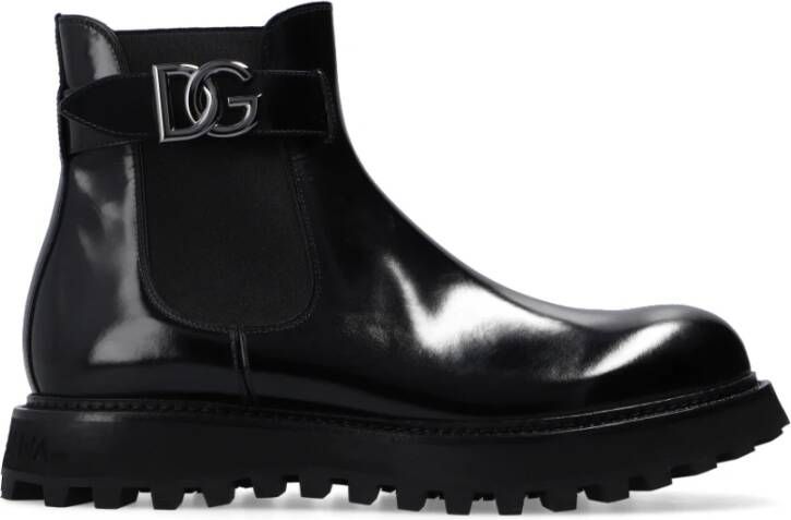 Dolce & Gabbana Brushed calfskin ankle boots with extra light sole Zwart Heren - Foto 1