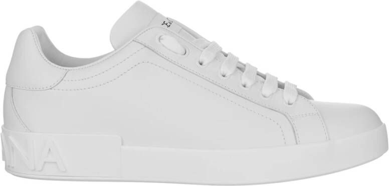 Dolce & Gabbana Witte platte schoenen logo patch White Heren
