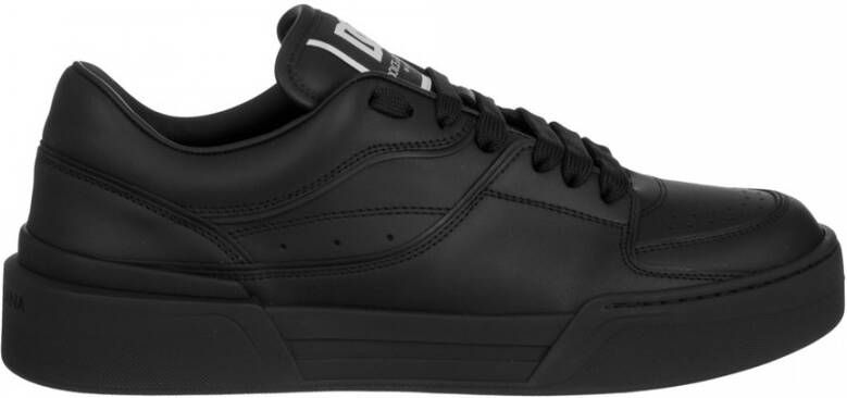 Dolce & Gabbana Roma Leren Sneakers Stijlvol en Comfortabel Black Heren