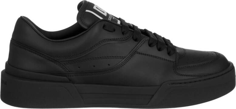 Dolce & Gabbana Roma Leren Sneakers Stijlvol en Comfortabel Black Heren