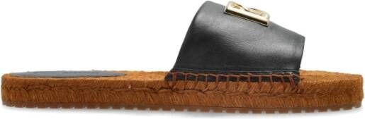 Dolce&Gabbana Slippers Devotion Espadrillas Nappa in zwart