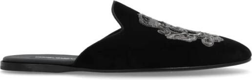 Dolce & Gabbana Slippers met logo Black Heren