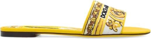 Dolce & Gabbana Slippers met logo Yellow Dames