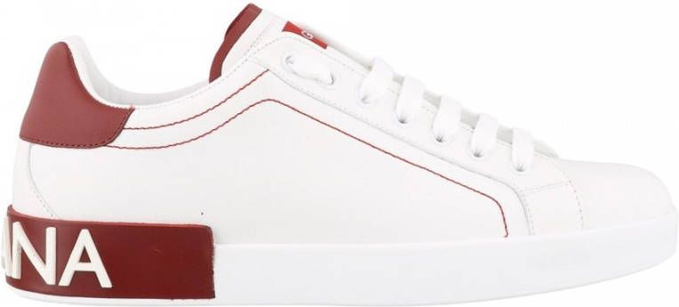 Dolce & Gabbana Heren Portofino Sneaker Wit Rood White Heren