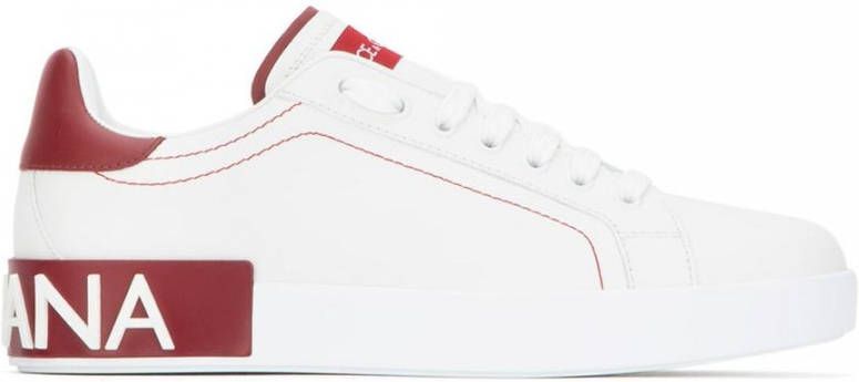 Dolce & Gabbana Heren Portofino Sneaker Wit Rood White Heren