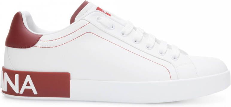 Dolce & Gabbana Heren Portofino Sneaker Wit Rood White Heren