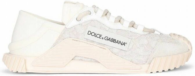 Dolce&Gabbana Sneakers Mixed-Materials N21 Slip-On Sneakers in beige