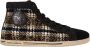 Dolce & Gabbana Beige Brown Wool Cotton High Top Sneakers Beige Heren - Thumbnail 1