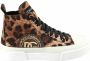 Dolce & Gabbana Cotton drill Portofino Light mid top sneakers with leopard print Bruin Dames - Thumbnail 1