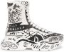 Dolce & Gabbana Luxe Graffiti Print Mid Top Sneakers White Heren - Thumbnail 2