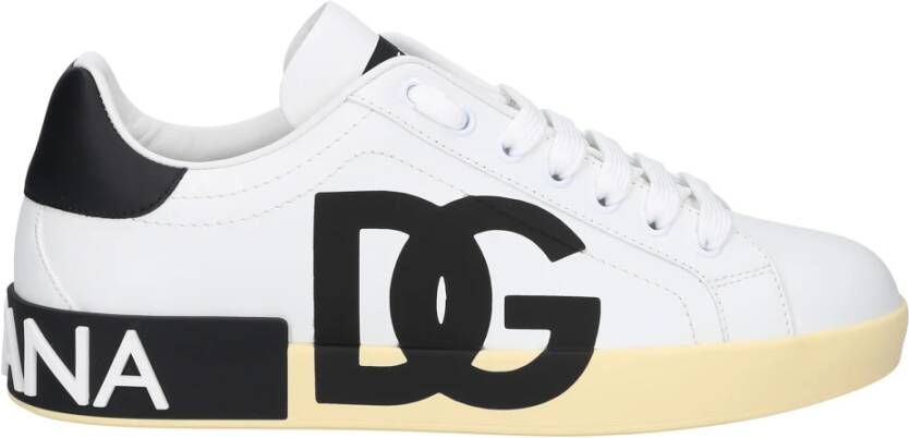 Dolce & Gabbana Sneakers low Portofino Nappaleder Wit Heren