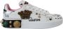 Dolce & Gabbana Witte Leren Kristallen Koningin Kroon Sneakers White Dames - Thumbnail 1