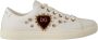 Dolce & Gabbana Leren Sneakers met Gouden Studs en Rood Fluweel Hart Borduurwerk White Dames - Thumbnail 47