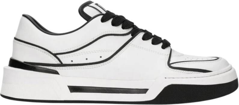 Dolce & Gabbana Witte platte schoenen met contrastdetails en DG-logo White Dames