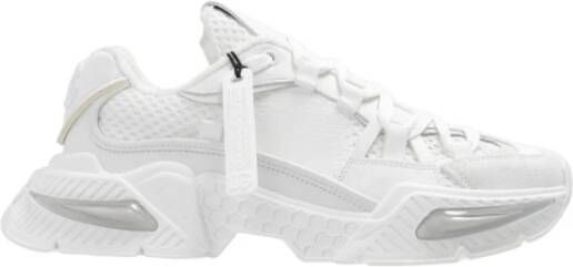 Dolce & Gabbana Witte nylon sneakers met leren en suède details White