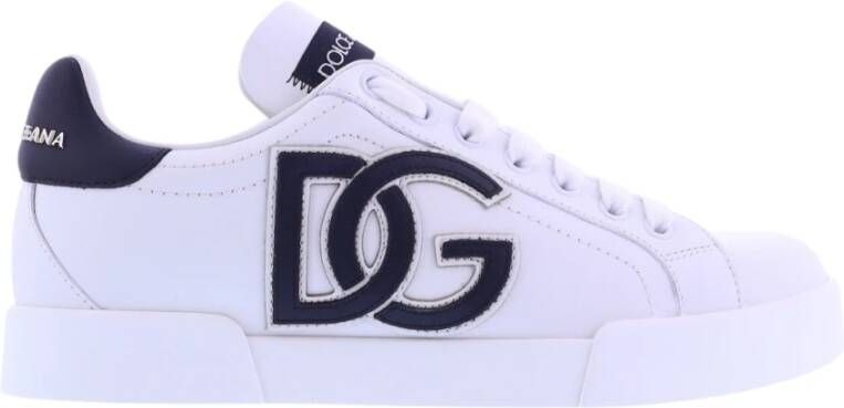 Dolce & Gabbana Portofino Logo-Print Low-Top Sneakers White Dames