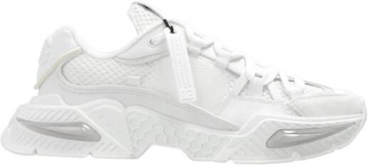 Dolce & Gabbana Witte nylon sneakers met leren en suède details White Dames