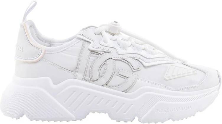 Dolce & Gabbana Witte Daymaster lage sneakers van kalfsleer White Heren