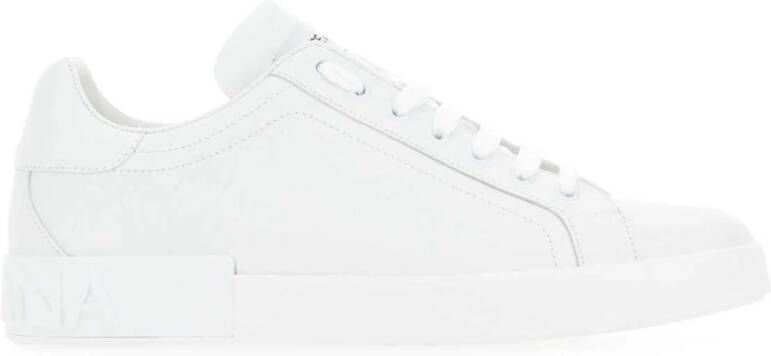 Dolce & Gabbana Portofino Sneakers Wit Leer White Heren