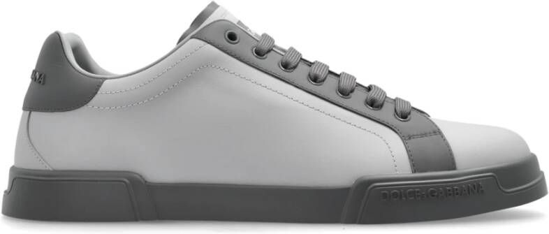 Dolce & Gabbana Veterschoenen van leer parelkleur Gray Heren