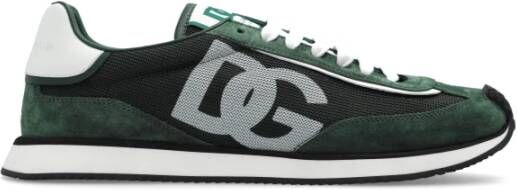 Dolce & Gabbana Groene Suède Mesh Aria Sneakers Green Heren