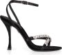 Dolce & Gabbana Steenversierde Satijnen Sandalen Black Dames - Thumbnail 1