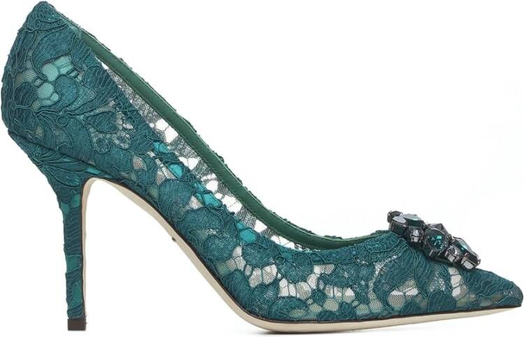 Dolce & Gabbana Hak Décolleté van Kant Mesh Green Dames