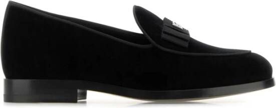 Dolce & Gabbana Stijlvolle zwarte riem Vivaldi loafers Black Heren